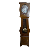 Horloge comtoise peinte main en merisier