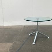 Postmodern Italian side table from the Help series in glass by Paolo Bistacchi for Albed, Milan.