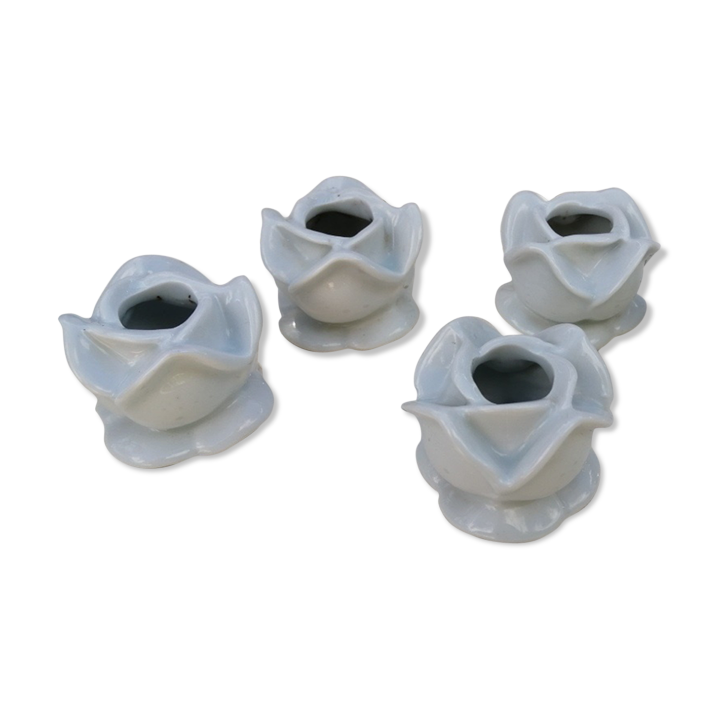 Lot de 5 bougeoirs forme fleur rose