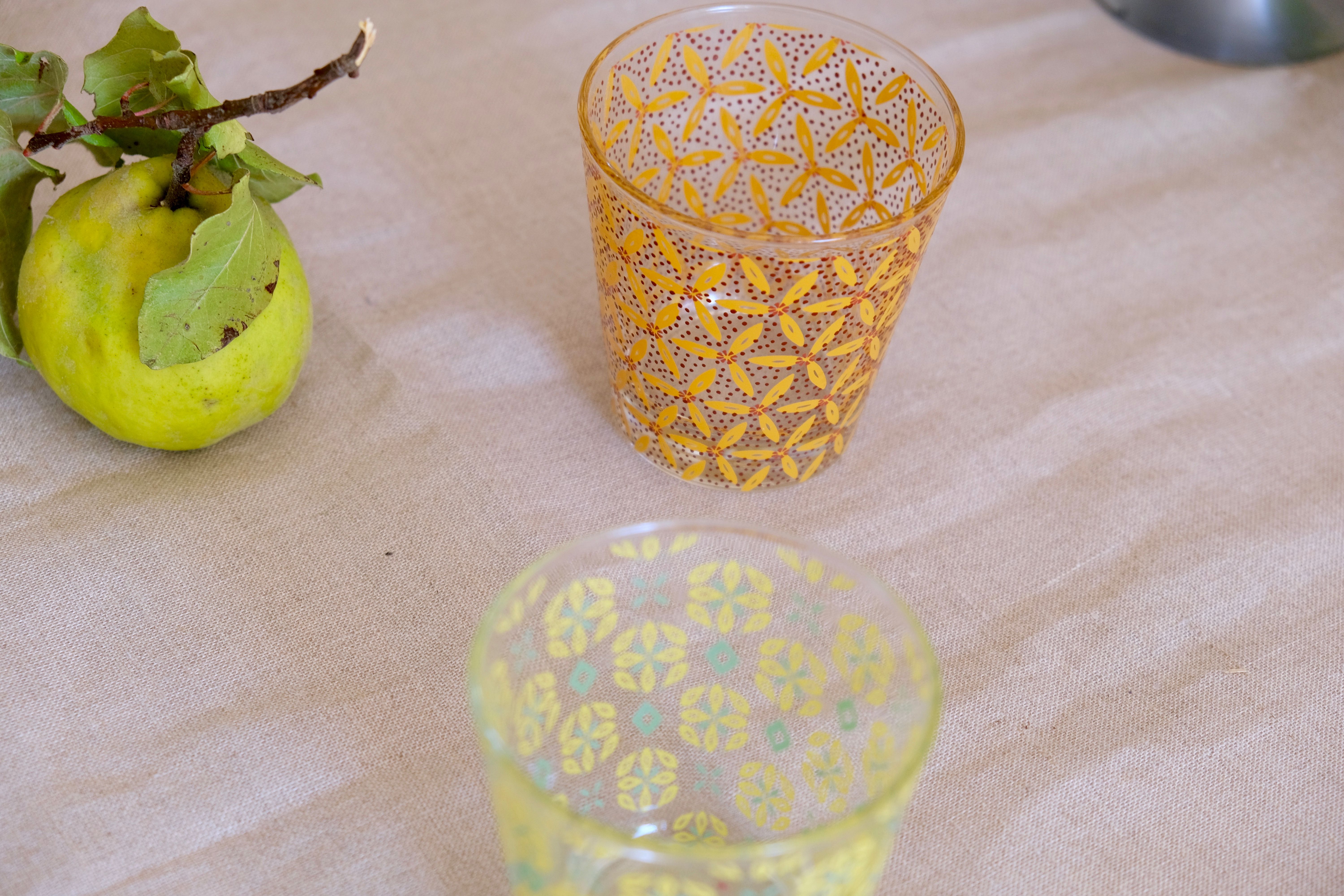 Vintage flower glasses Cerve Italy