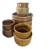 Vintage Italian espresso service Tognana – brown glazed stoneware