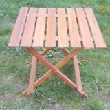 Wood side table slats