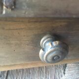Farmhouse table with raw wood drawer