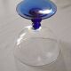 Lot de 4 coupes (à glace) en verre, pied bleu, Codec