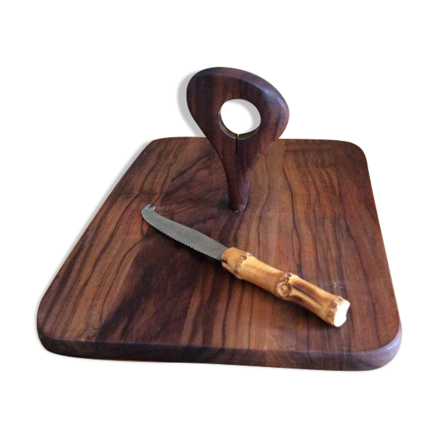 Cheese platter and his knife cutting board kitchen utensils