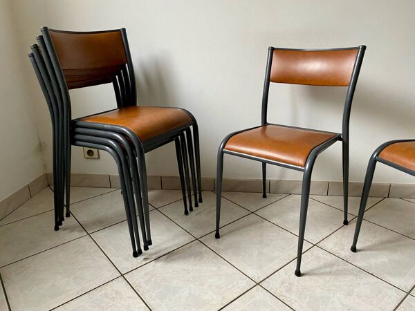 2 chaises d’école adulte mullca 510 design vintage années 60 originale