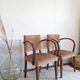 Pair of vintage bridge armchairs-circa 1960-wood and velvet