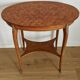 Marquetry side table from the mid-20th century.