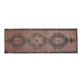 Tapis couloir Oushak en laine fait main turc vintage 121x352