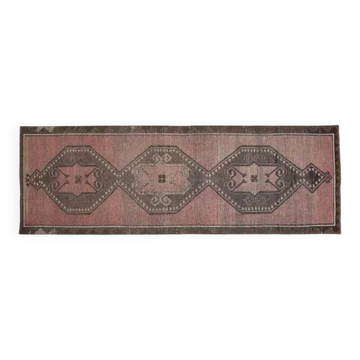 Tapis couloir Oushak en laine fait main turc vintage 121x352