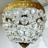 1-light bronze and crystal ceiling light