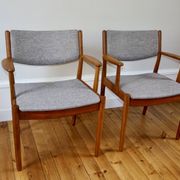 Pair of vintage Scandinavian Poul Volther J72 oak armchairs, 1960s