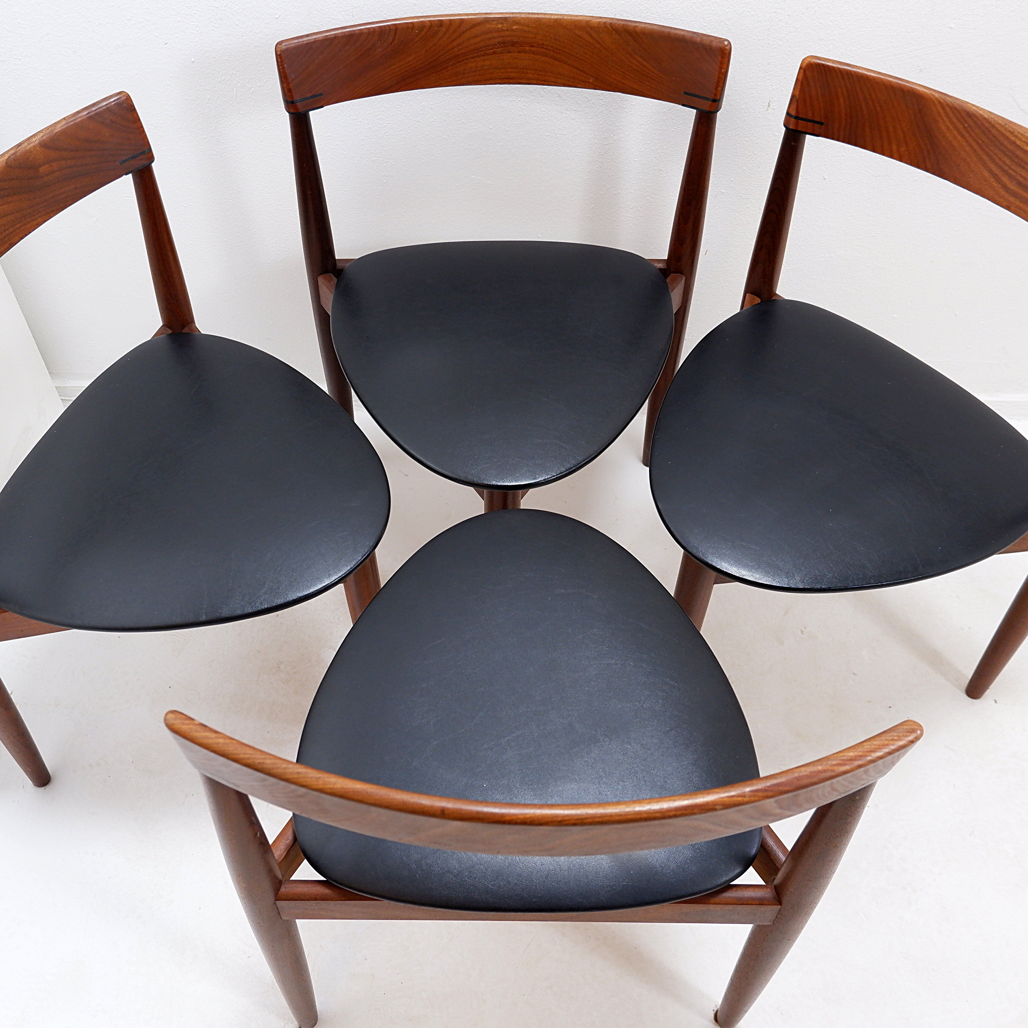 Set of 4 "Roundette" teak chairs by Hans Olsen for Frem Røjle, 1950s