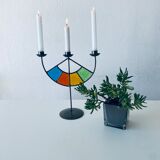 Bougeoir vitraux colorés