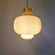 Scandinavian suspension light in mustard opaline, H-A Jakobsson, 1970.