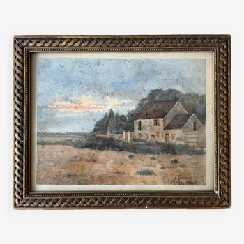 Old 19th century watercolor signed and dated