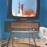 Poster tv set rocket apollo 1969 lem lm ditto teleavia 111