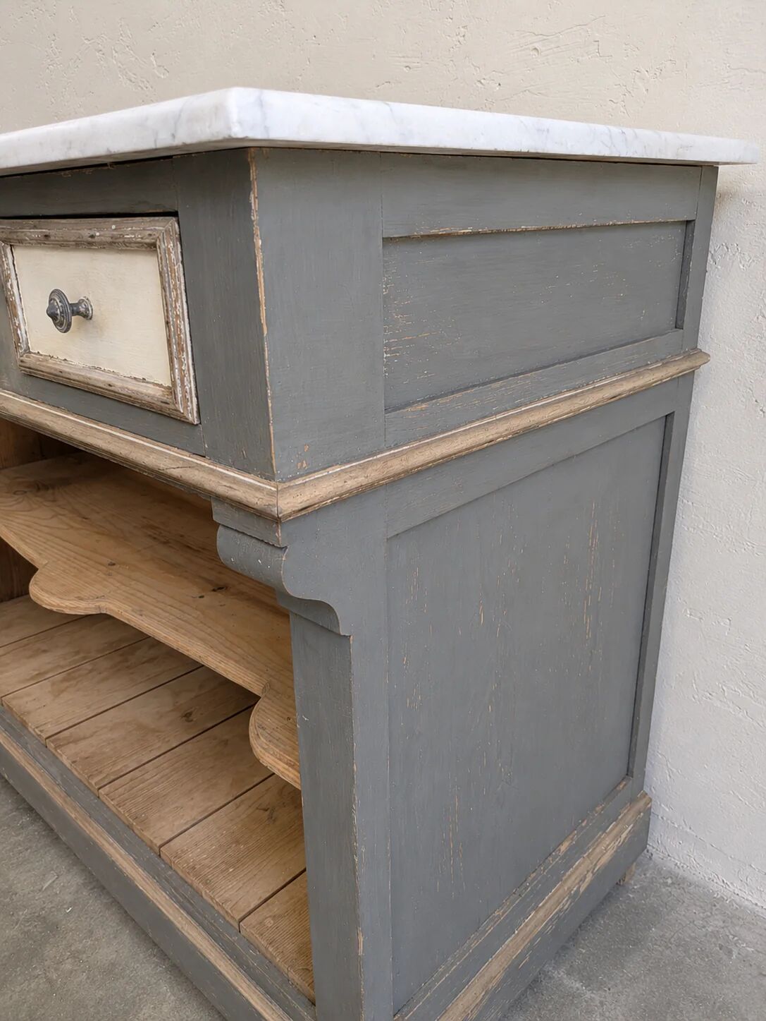 Bathroom furniture wood & marble vintage antique
