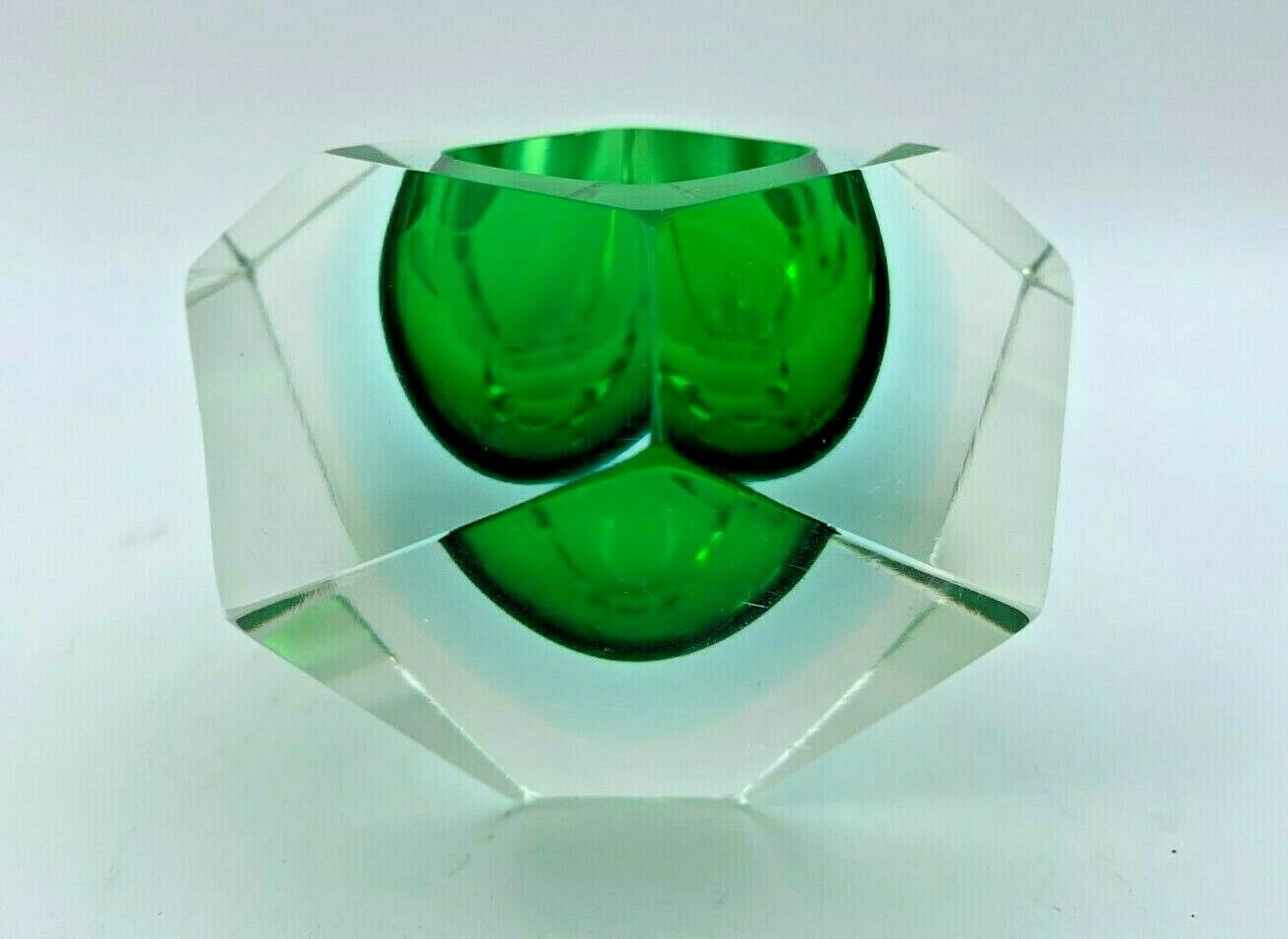 Sulfure presse papier scandinave pan coupe 1960 a facettes