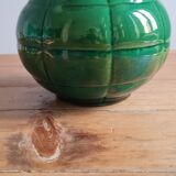 Green glazed earthenware vase