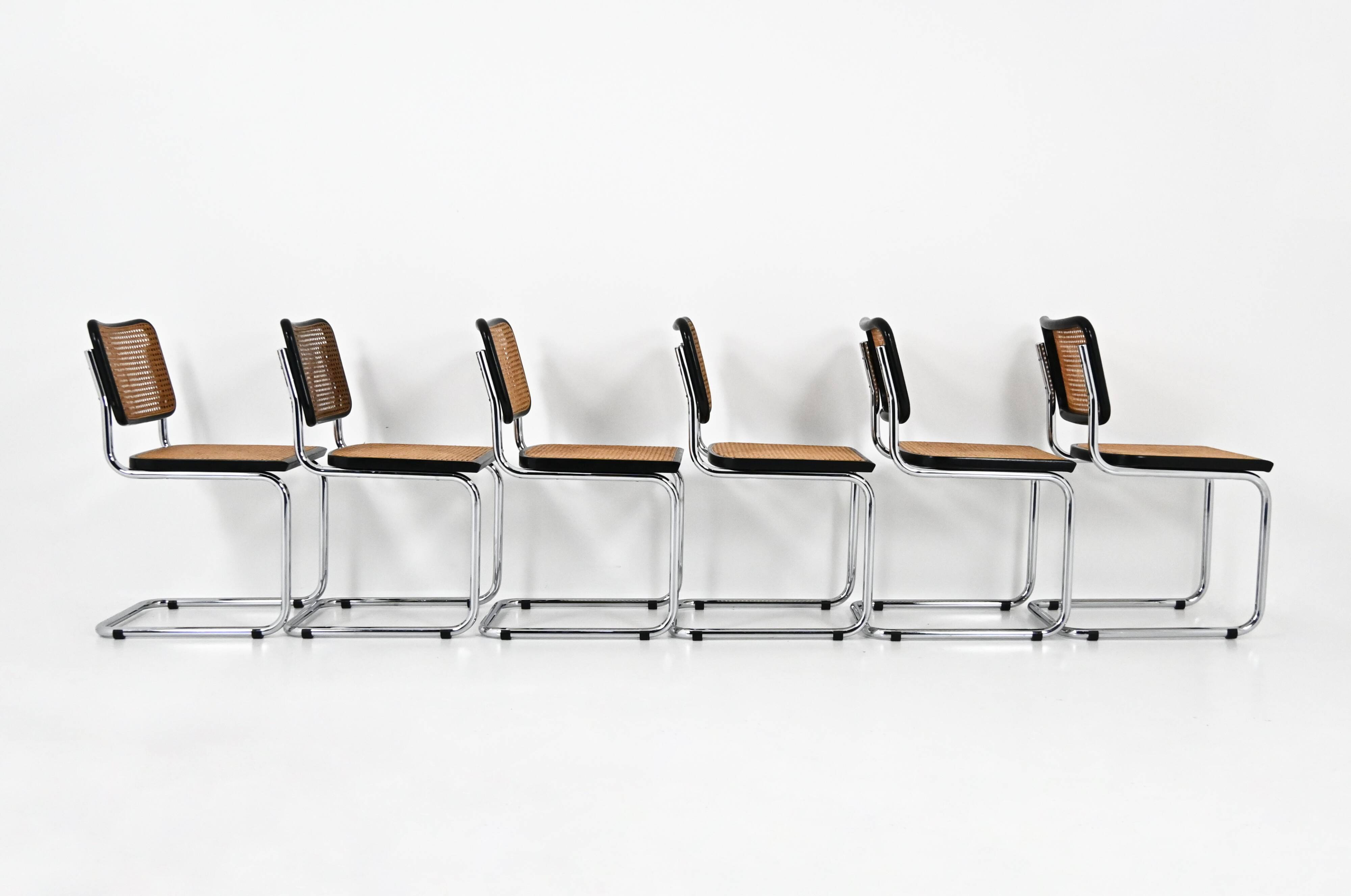 Set of 6 Dining Chairs Style B32 by Marcel Breuer