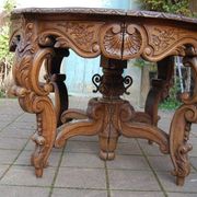 Napoleon III Louis XV style oak table with two extensions, 10 place settings, late 19th century