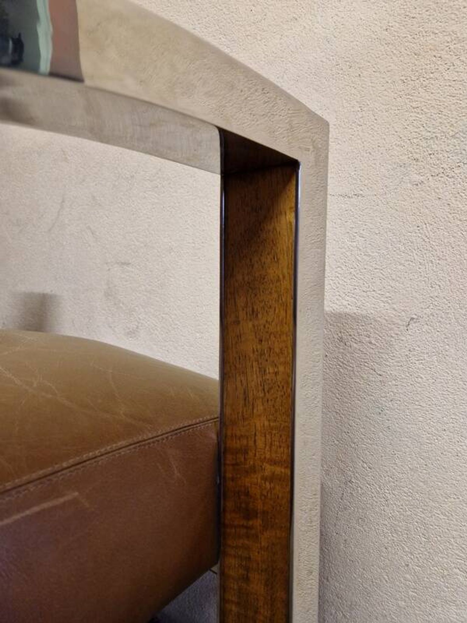 Aviator chair in walnut veneer and chrome metal, 1970.