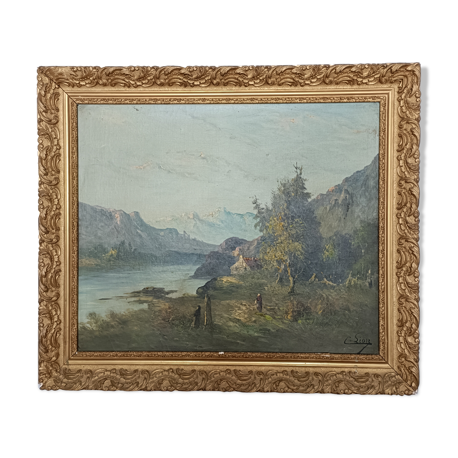 Oil on canvas by artist C. Lion