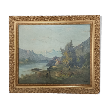 Oil on canvas by artist C. Lion