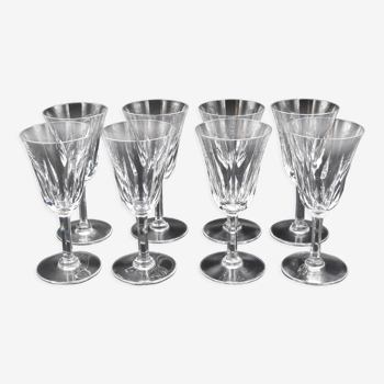 Série de 8 verres à eau en cristal de Saint Louis modèle Cerdagne H= 17.9 cm