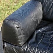 Canapé De Sede DS-76, cuir noir, modulable, Suisse, années 70