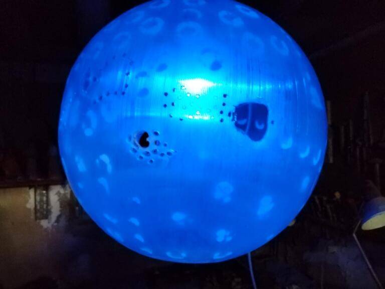 Ball lamp, unique piece created by an artist.