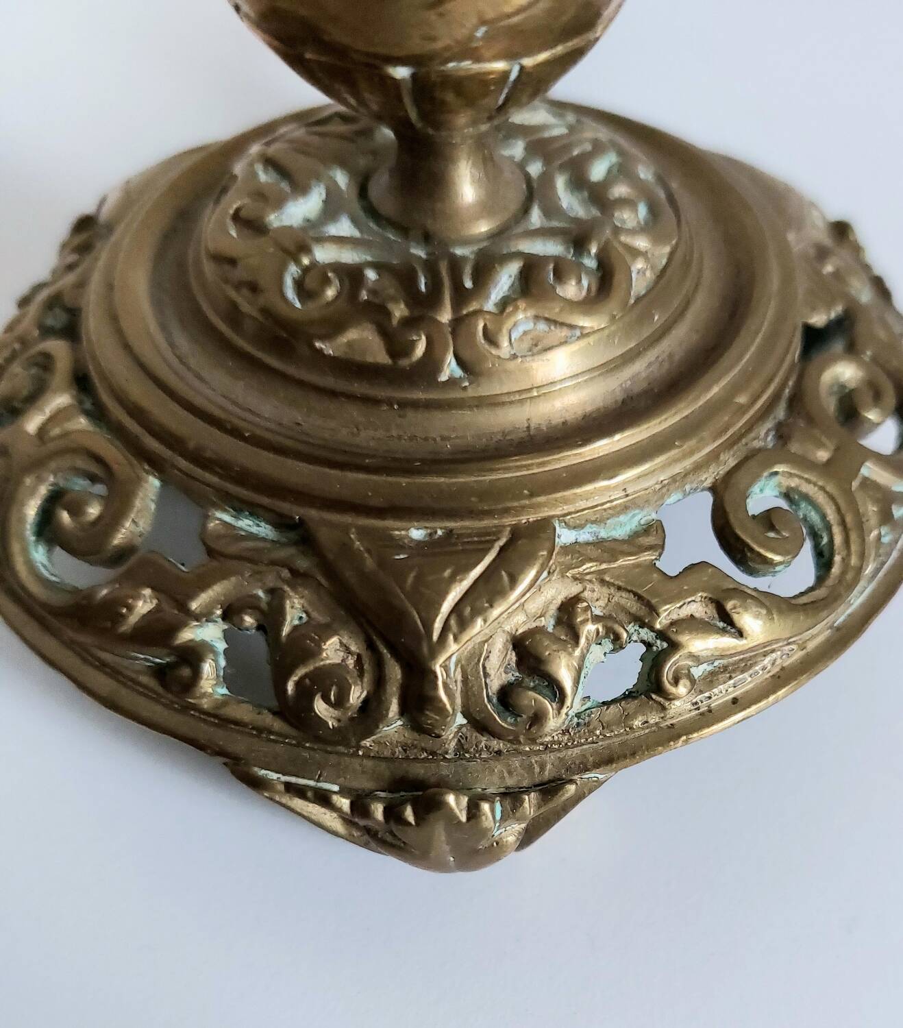 "Cave rat" brass candlestick