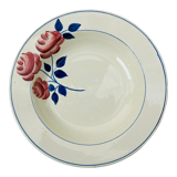 Vintage hollow round dish décor flowers HBCM pink red