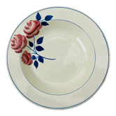 Vintage hollow round dish décor flowers HBCM pink red