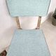 Set of 2 wooden and water green Formica chairs