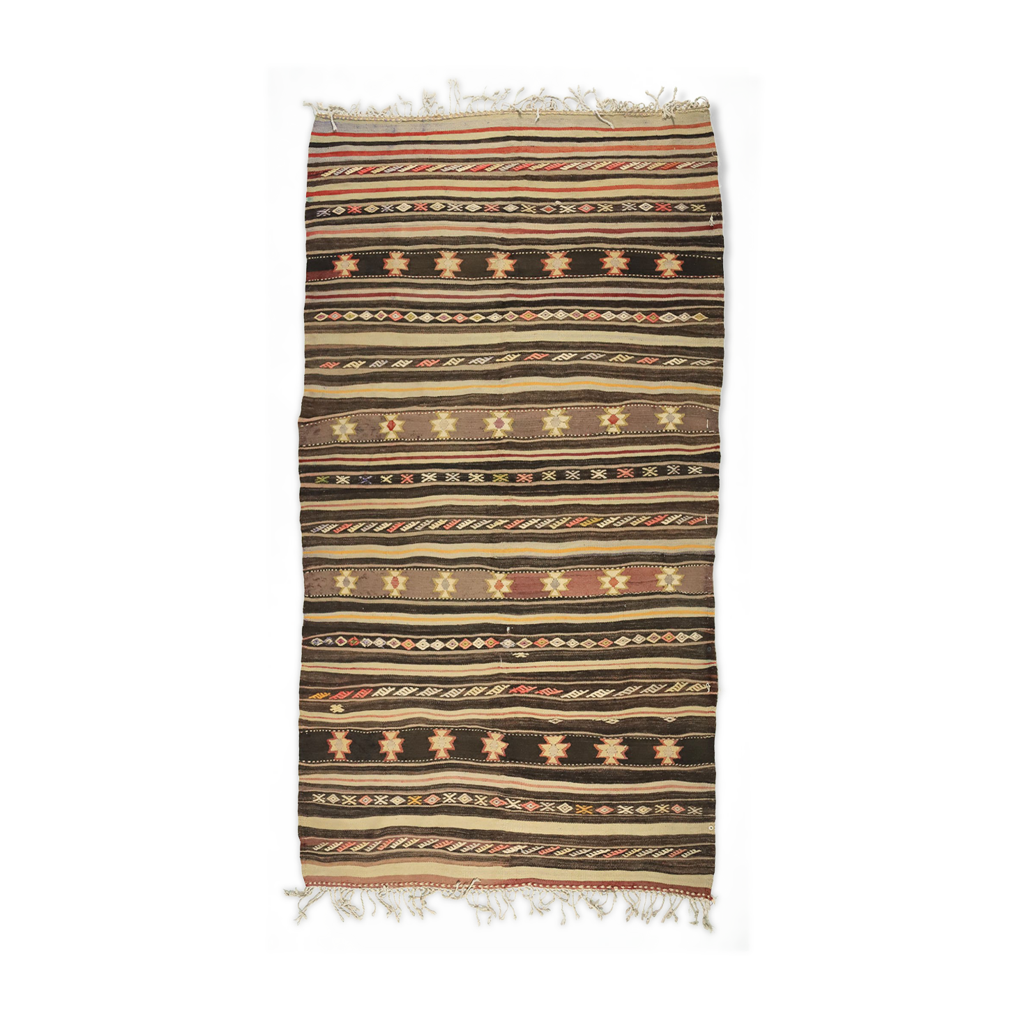 Anatolian handmade kilim rug 260 cm x 146 cm