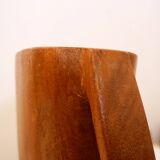 Scandinavian vintage carved teak vase, 1960