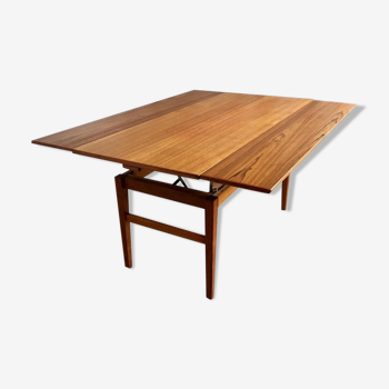 Midcentury Swedish Adjustable Teak Coffee/Dining Table Emmaboda, 1957