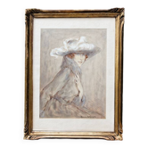 Framed drawing "Elegant", signed Mario de Goyon