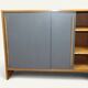Vintage wooden sideboard with sliding doors – 1960s
