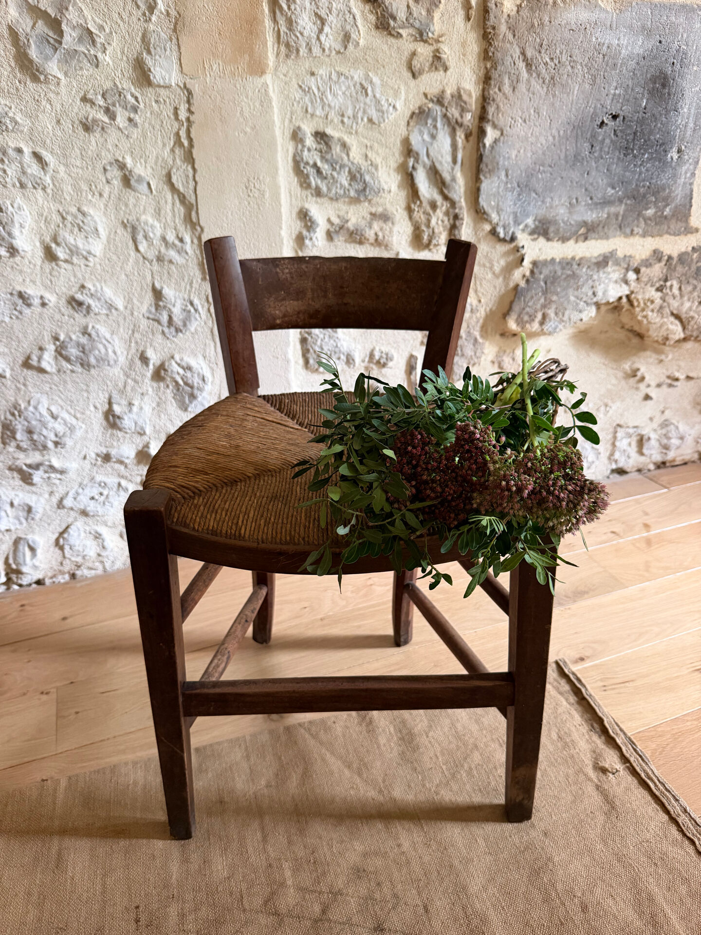 Old wooden country chair.