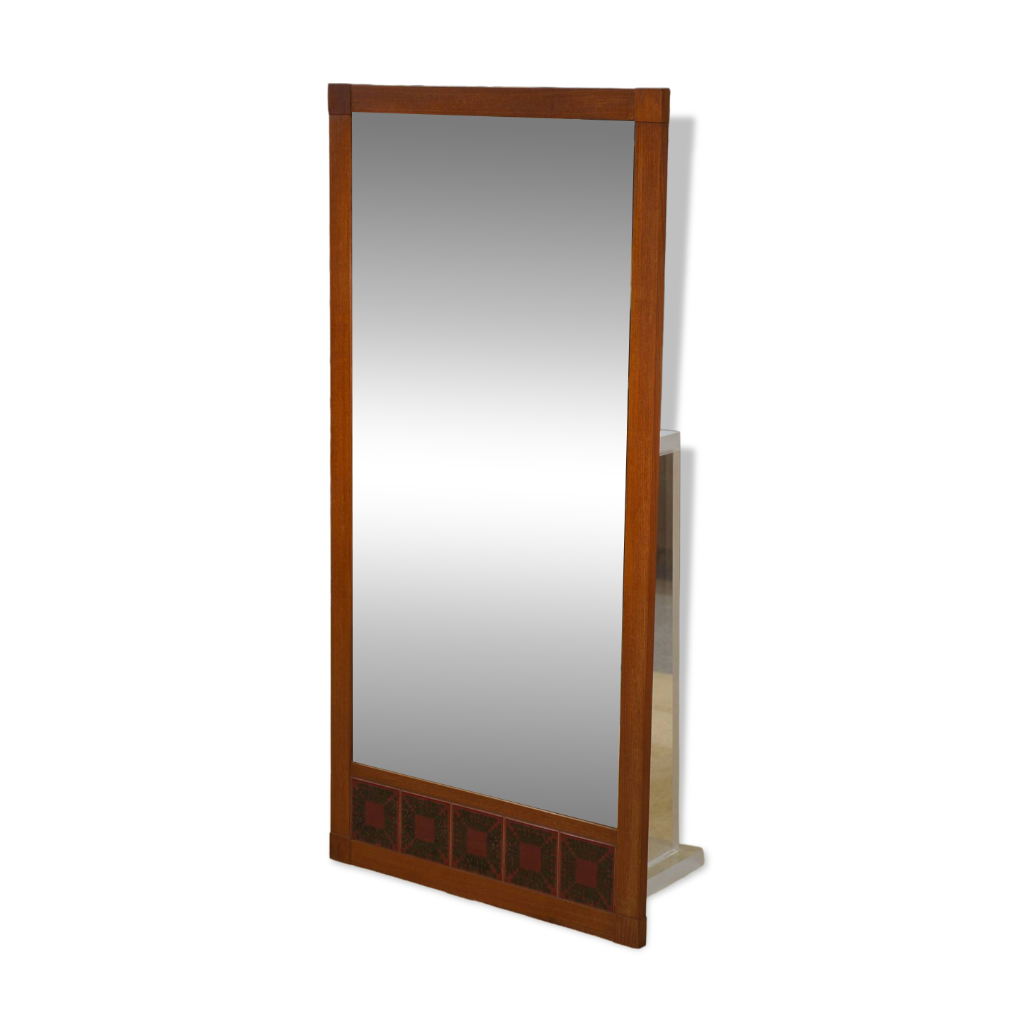 Scandinavian teak and ceramic mirror 1960s