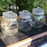 Set of 3 glass candy jars