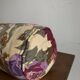 XL floral linen canvas bolster cushion from the 1950s.