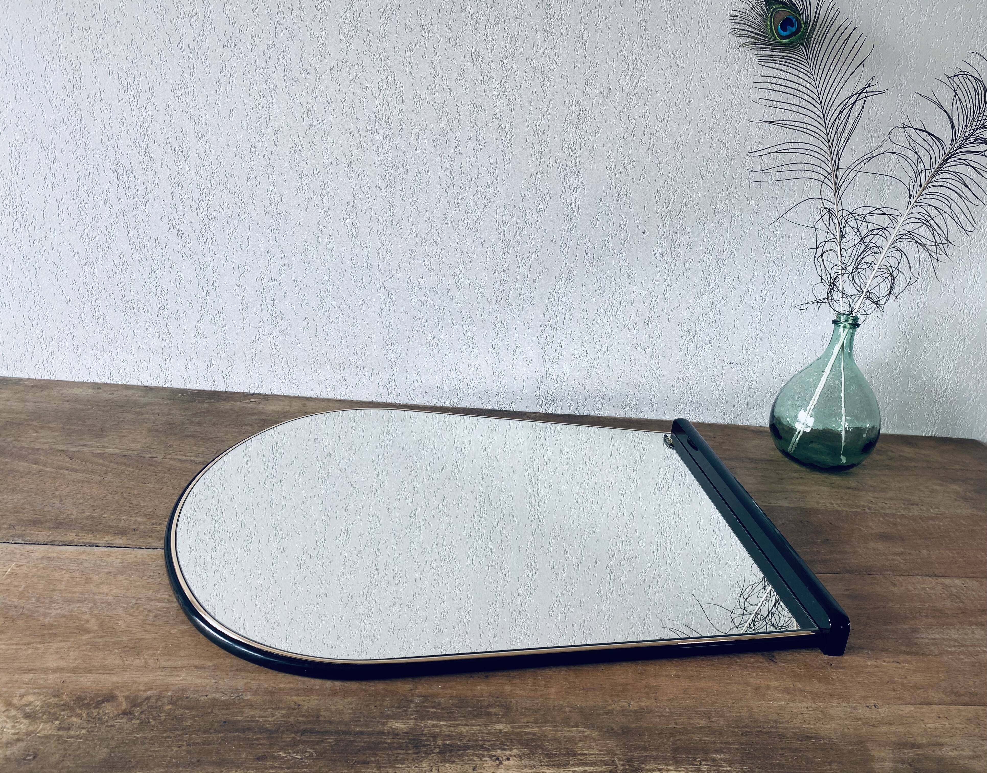 Black and gold art deco mirror - 81x69cm