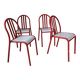 Set of 4 modernist red metal chairs