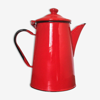 Cafetière émaillée rouge