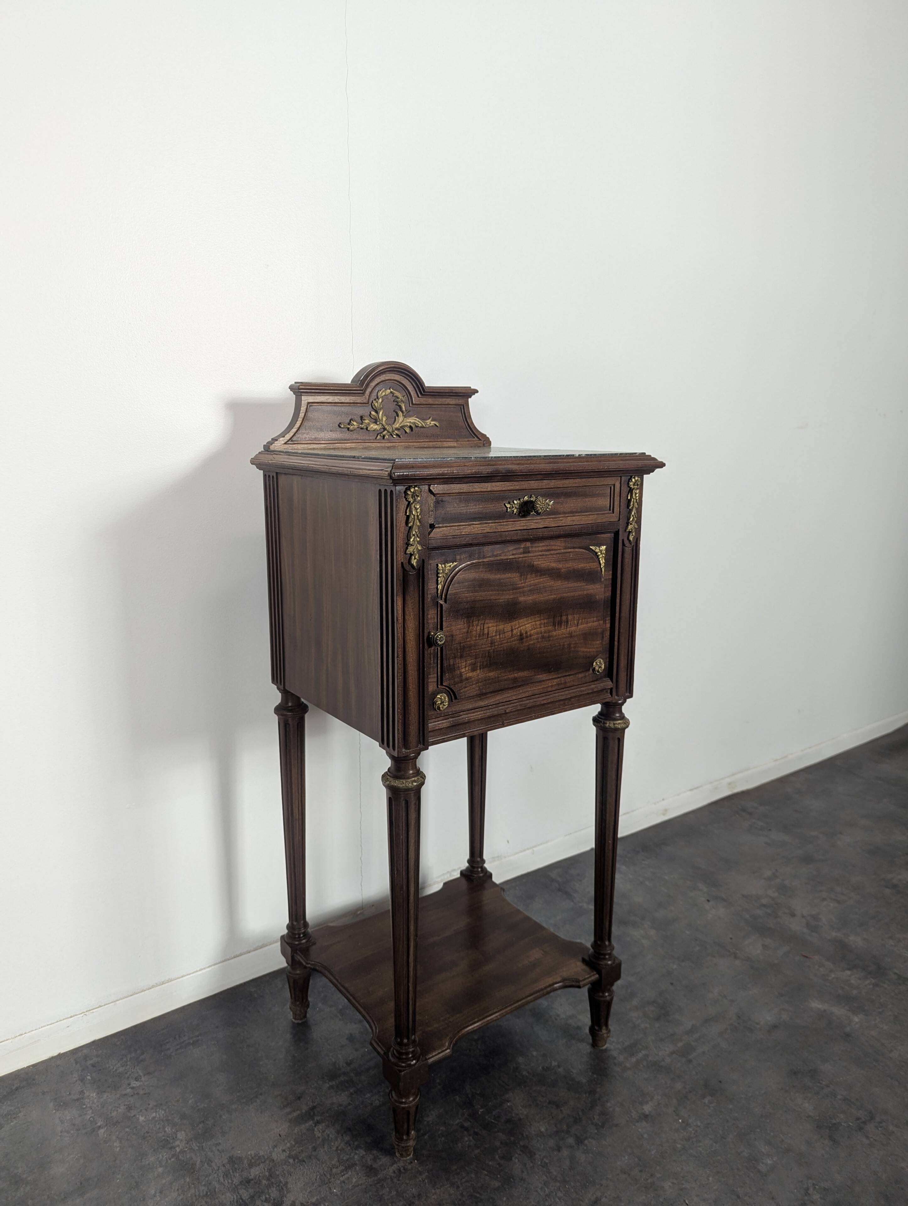 Louis XVI style mahogany bedside table Faubourg St Antoine