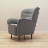 Fauteuil gris, design scandinave, fabrication : Danemark